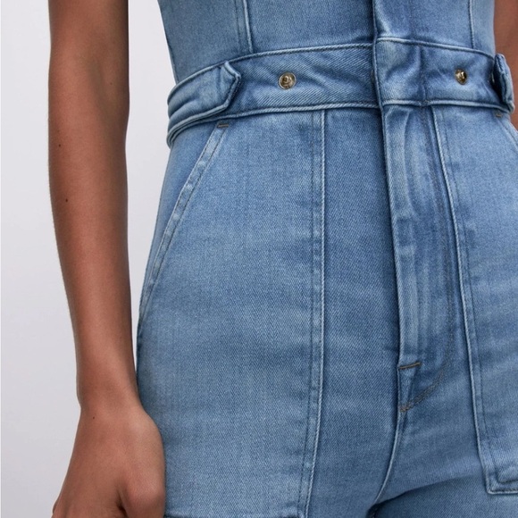 Good American Denim Jean jumpsuit size small nwt​ - Picture 5 of 10